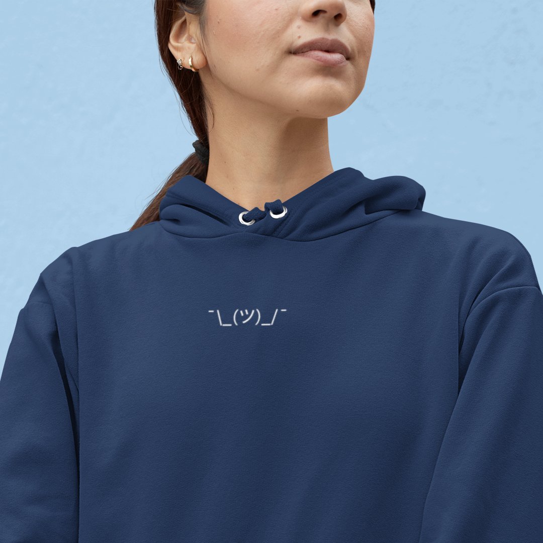 Black ¯\_(ツ)_/¯ | Shrug Emote Graphic Hoodie for Men and Women - Emote IRL