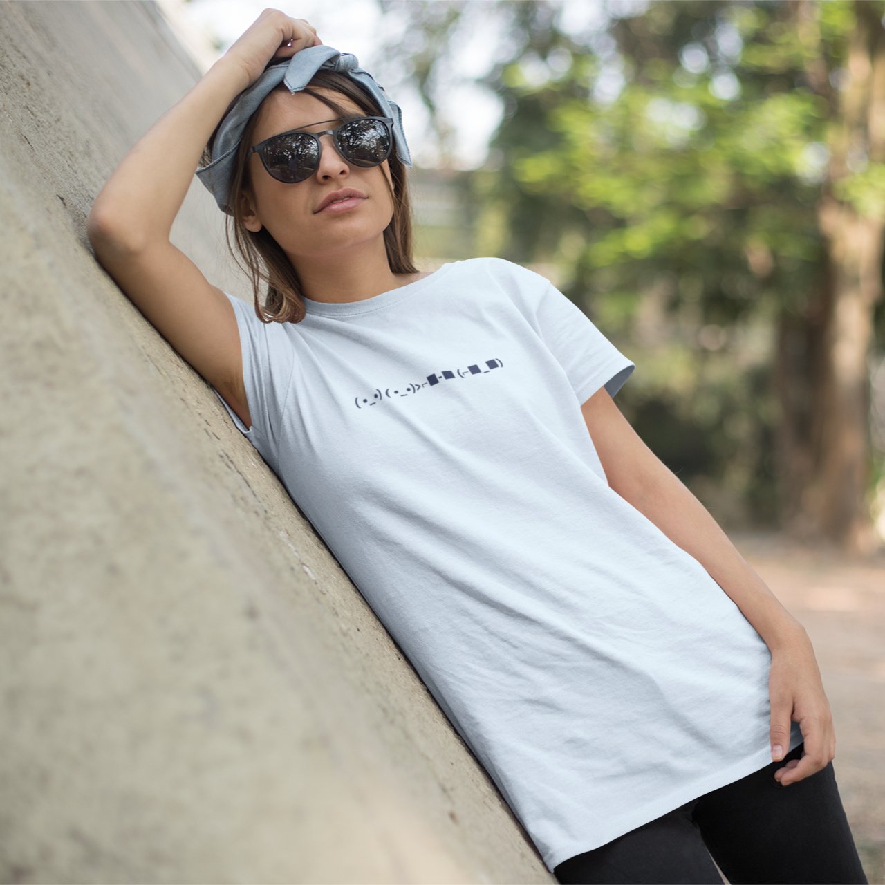 Black ( •_•) ( •_•)>⌐■ - ■ (⌐■_■) | "Deal With It" Emoticon Graphic T shirt for Men and Women - Emote IRL