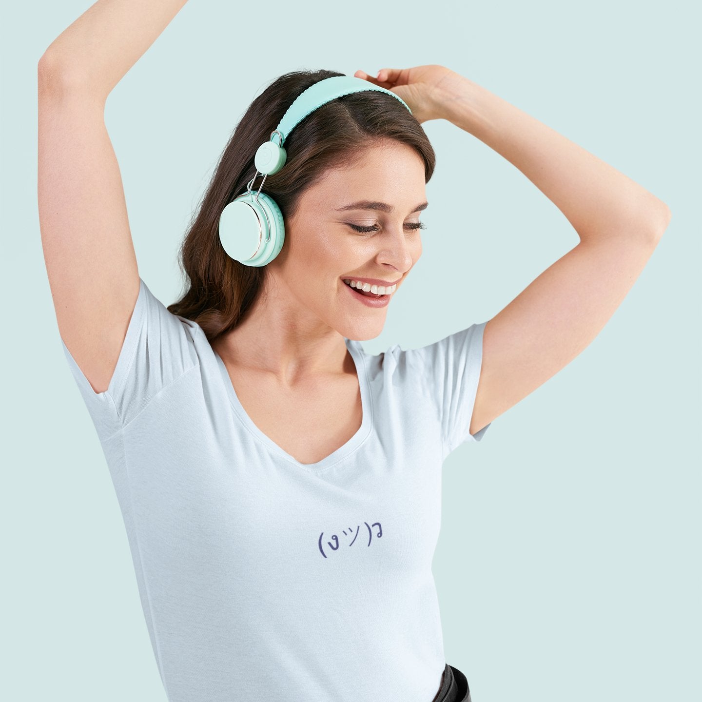 Black (งツ)ว | Fun Carefree Emote Graphic T shirt for Men and Women - Emote IRL