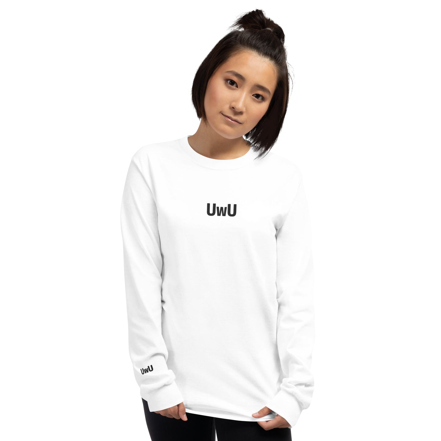 UwU | Cute Face Emoji Long Sleeve T shirt for Men and Women Embroidery