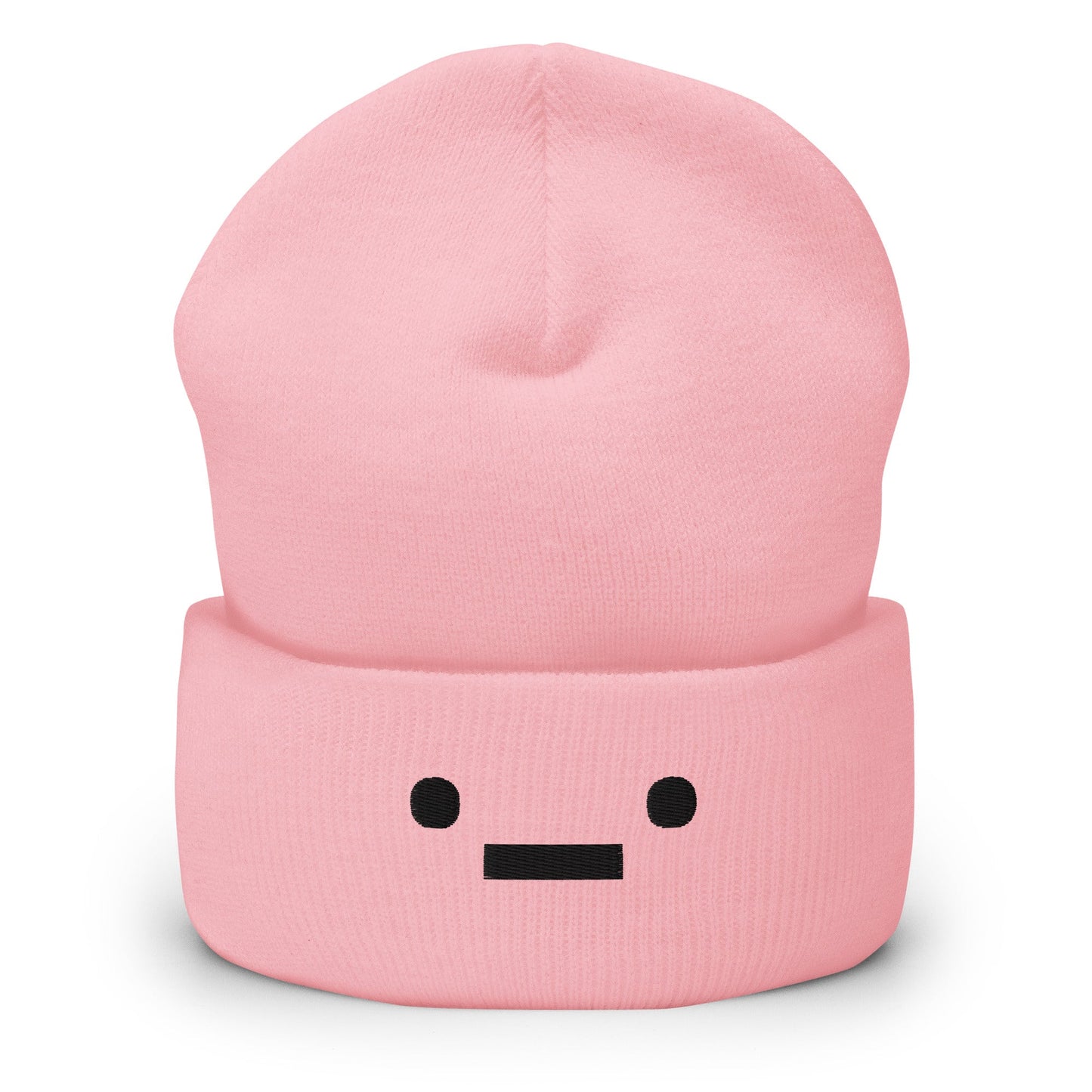 Baby Pink ._. | "I dunno what to say" Emoji Embroidery Design Beanie for Men and Women - Emote IRL