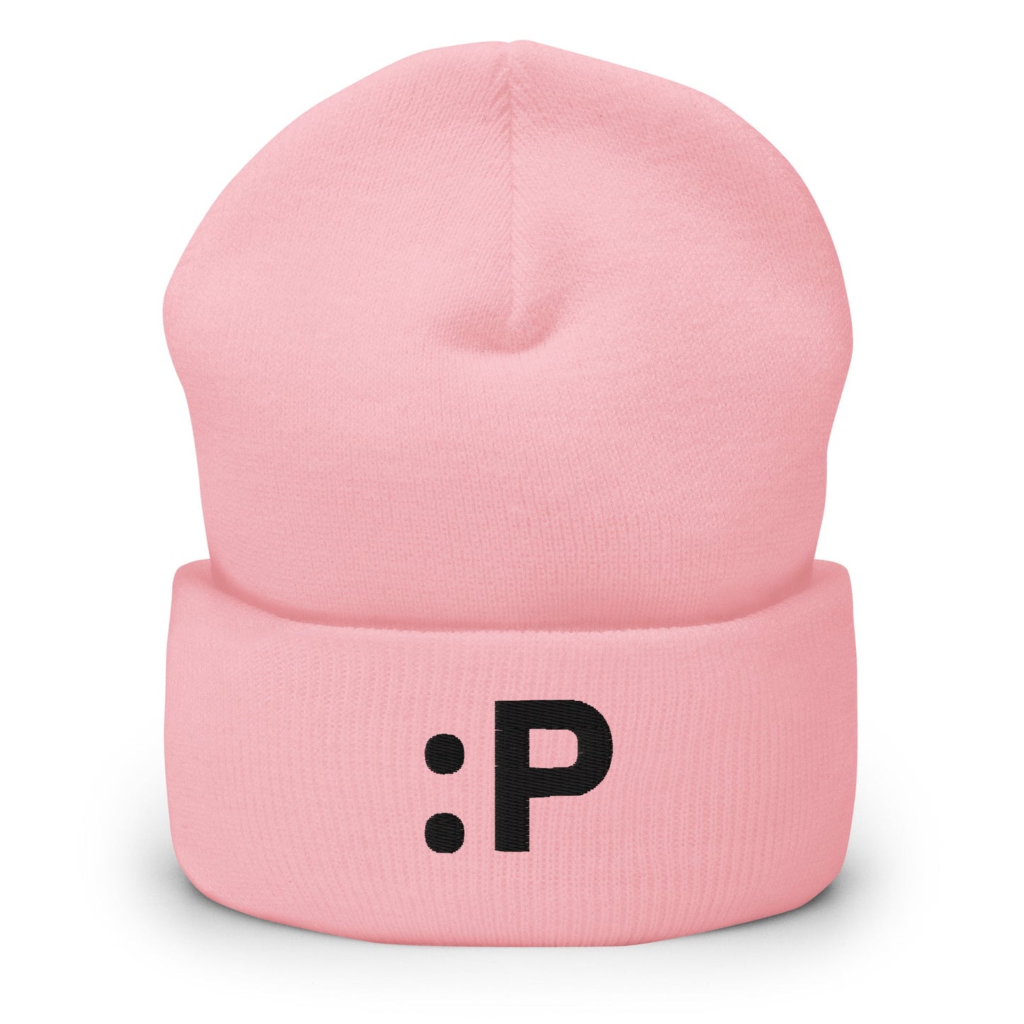 Baby Pink :P | Cheeky Cute Emoji Embroidery Design Beanie for Men and Women - Emote IRL