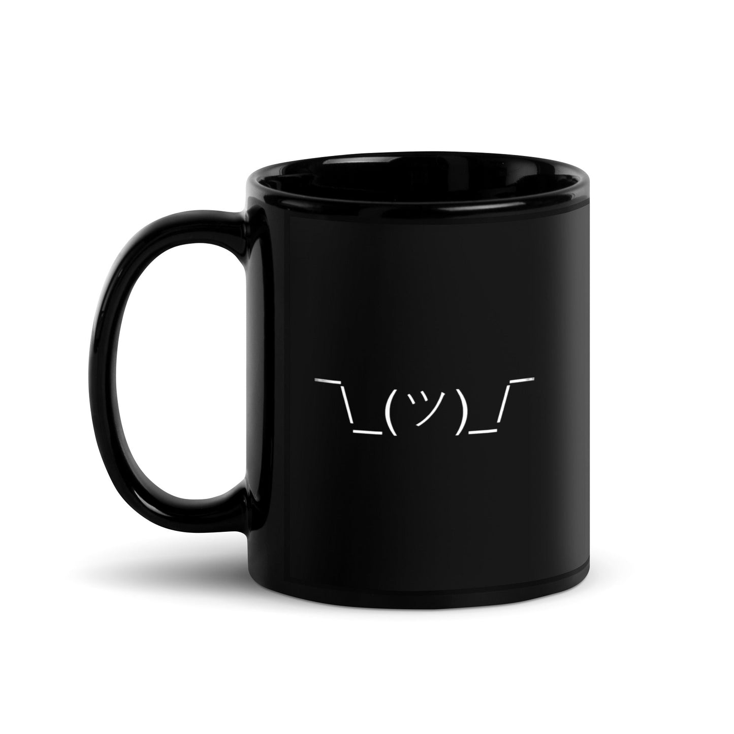 ¯\_(ツ)_/¯ | Shrug Emote Textart 11 oz Ceramic Coffee Mug and Tea Mug (left view) - Emote IRL