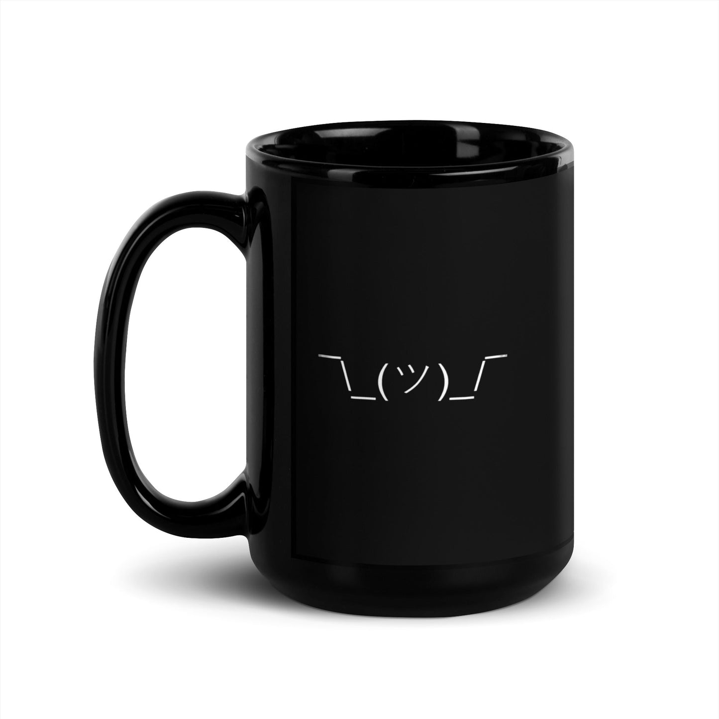 ¯\_(ツ)_/¯ | Shrug Emote Textart 15 oz Big Ceramic Coffee Mug and Tea Mug (right view) - Emote IRL