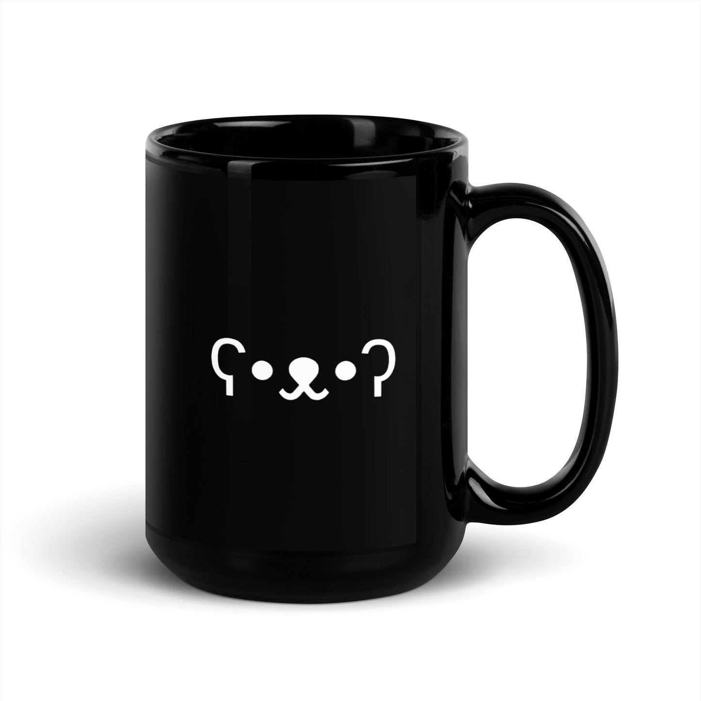 ʕ•ᴥ•ʔ | Bear Emoticon 15 oz Big Ceramic Coffee Mug and Tea Mug (left view) - Emote IRL