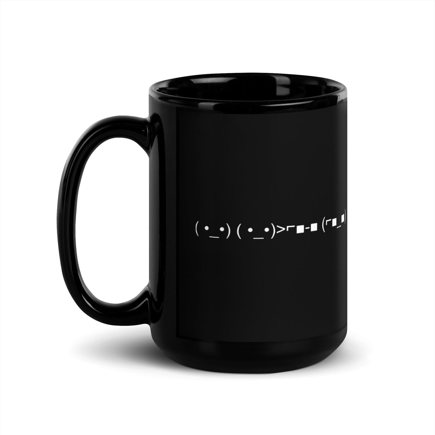 ( •_•) ( •_•)>⌐■-■ (⌐■_■) | "Deal With It" Emoticon 15 oz Big Ceramic Coffee Mug and Tea Mug (right view) - Emote IRL
