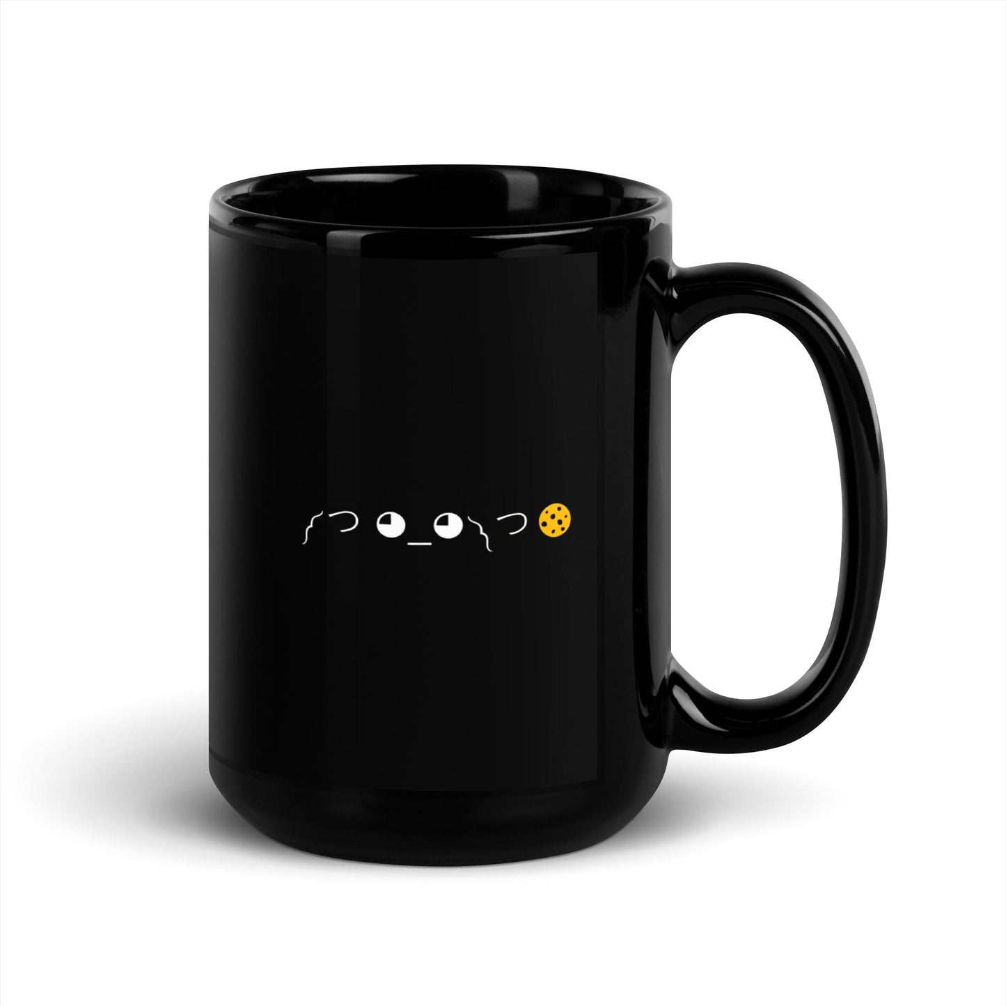 ༼ つ ◕_◕ ༽つ🍪 | Cookie Gib Emoticon Textart 15 oz Big Ceramic Coffee Mug and Tea Mug (left view) - Emote IRL