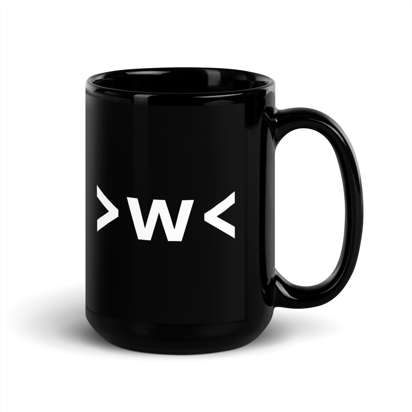 >w< | Cute and Shy Emoji 15 oz Big Ceramic Coffee Mug and Tea Mug (left view) - Emote IRL