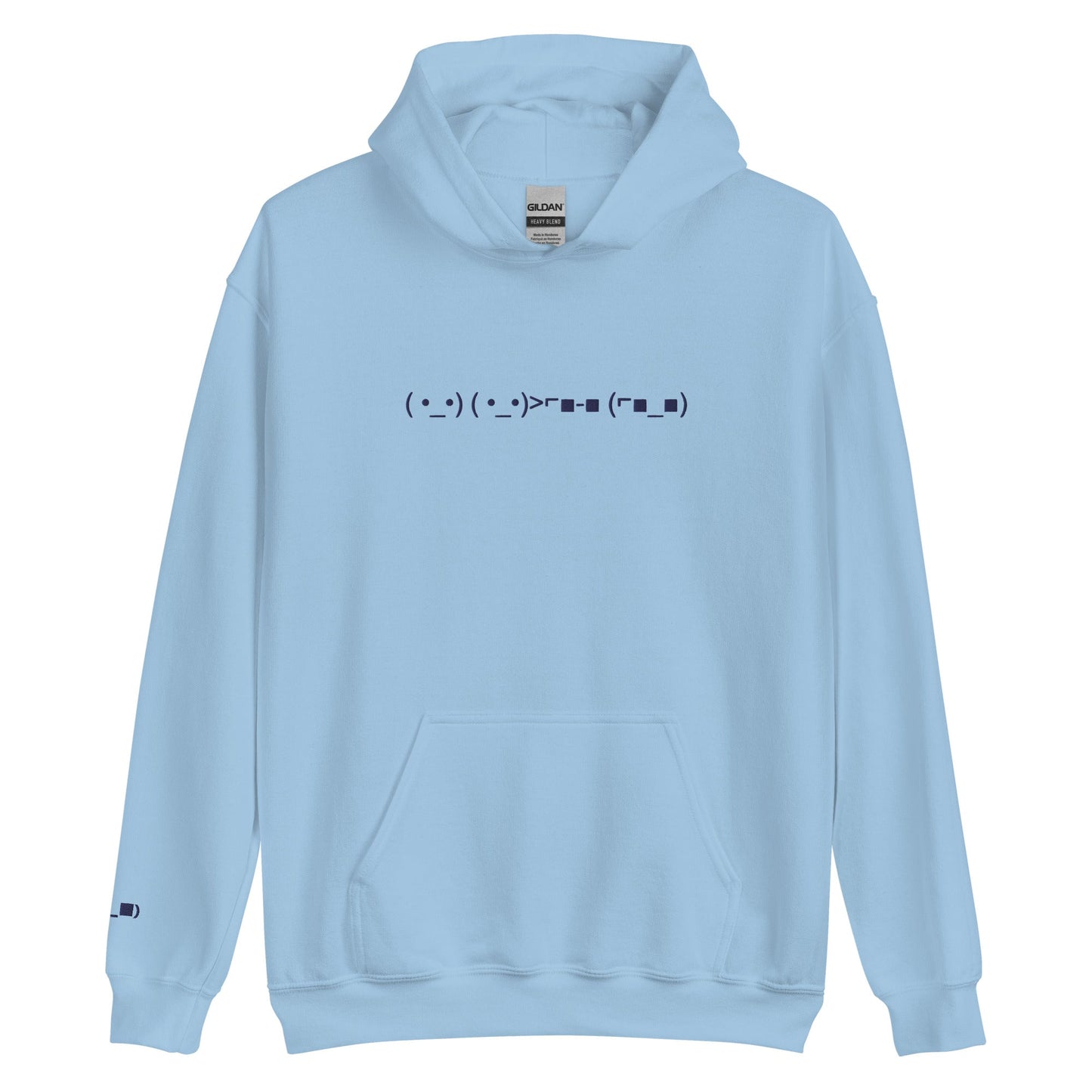 Light Blue ( •_•) ( •_•)>⌐■-■ (⌐■_■) | "Deal With It" Emoticon Graphic Hoodie for Men and Women - Emote IRL