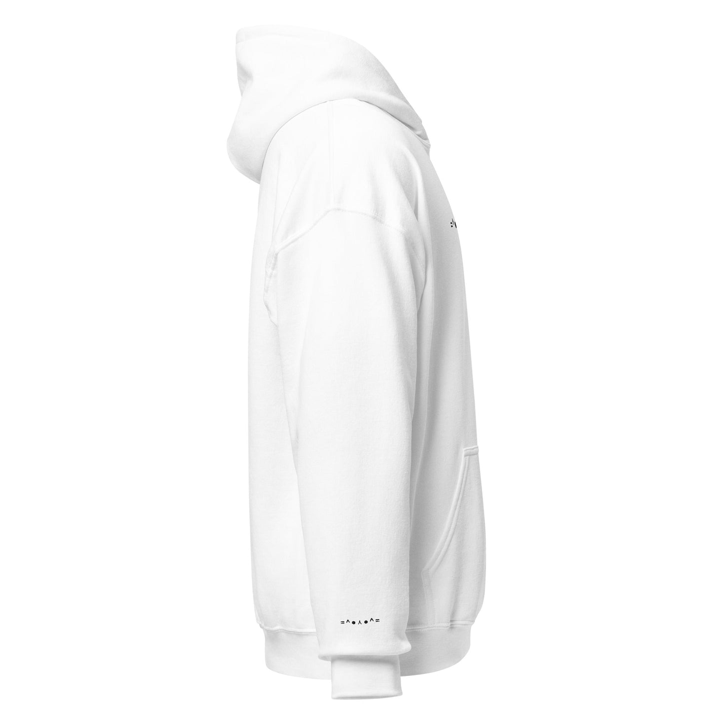 White =^● ⋏ ●^= | Meow Emoticon Graphic Hoodie for Men and Women - Emote IRL