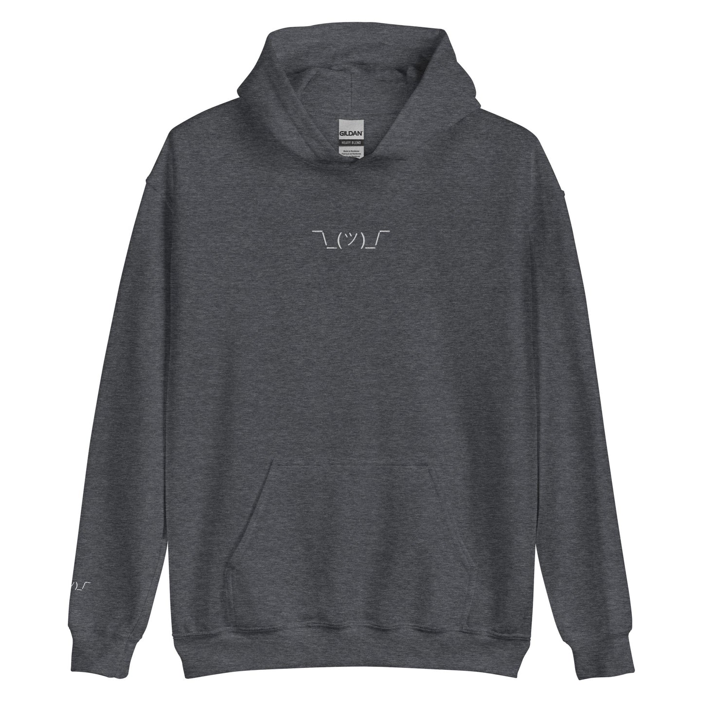 Dark Heather ¯\_(ツ)_/¯ | Shrug Emote Graphic Hoodie for Men and Women - Emote IRL