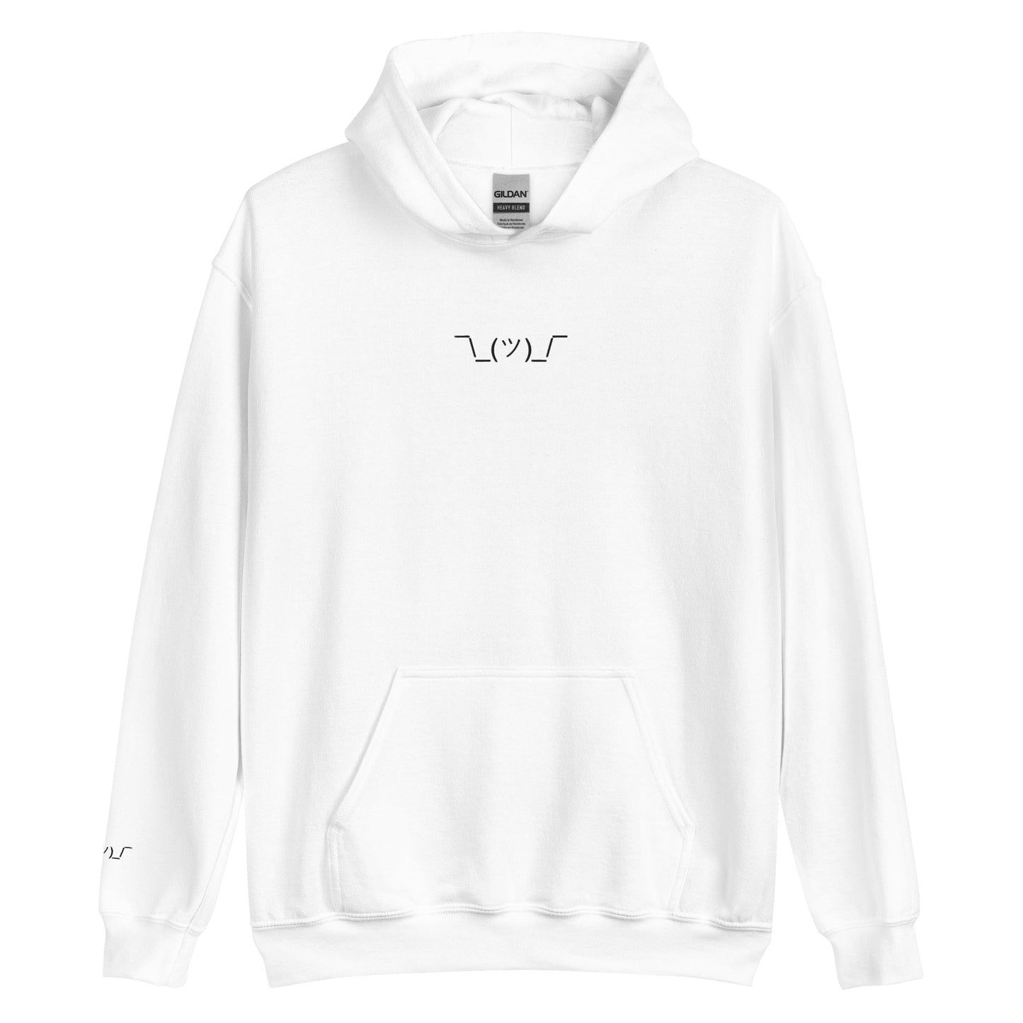 White ¯\_(ツ)_/¯ | Shrug Emote Graphic Hoodie for Men and Women - Emote IRL