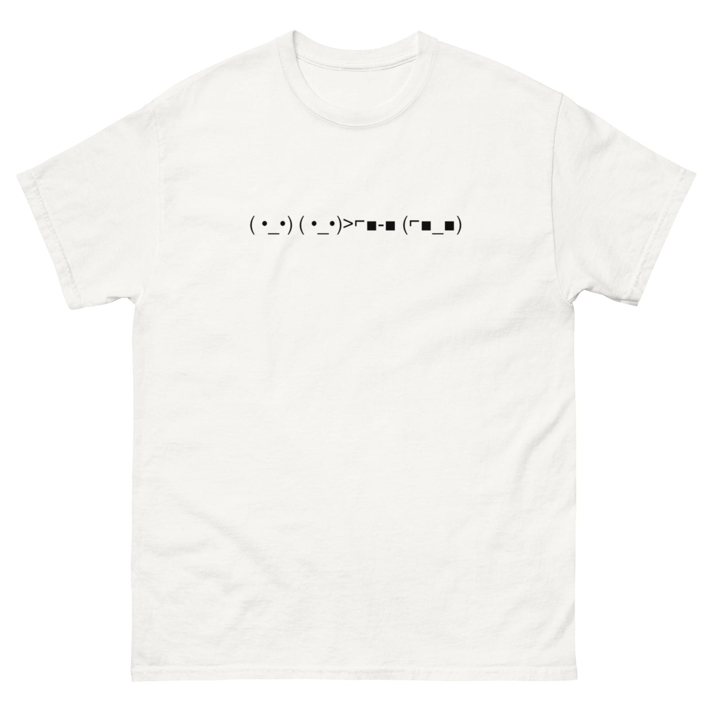 ( •_•) ( •_•)>⌐■-■ (⌐■_■) | White Cotton Plus Size "Deal With It" Emoticon Textart Graphic T shirt for Men and Women