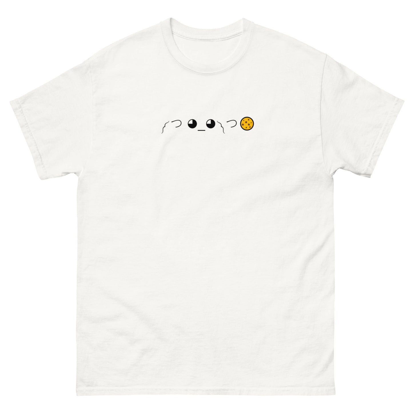 ༼ つ ◕_◕ ༽つ🍪 | White Cotton Plus Size Cookie Gib Emoticon Textart Graphic T shirt for Men and Women - Emote IRL