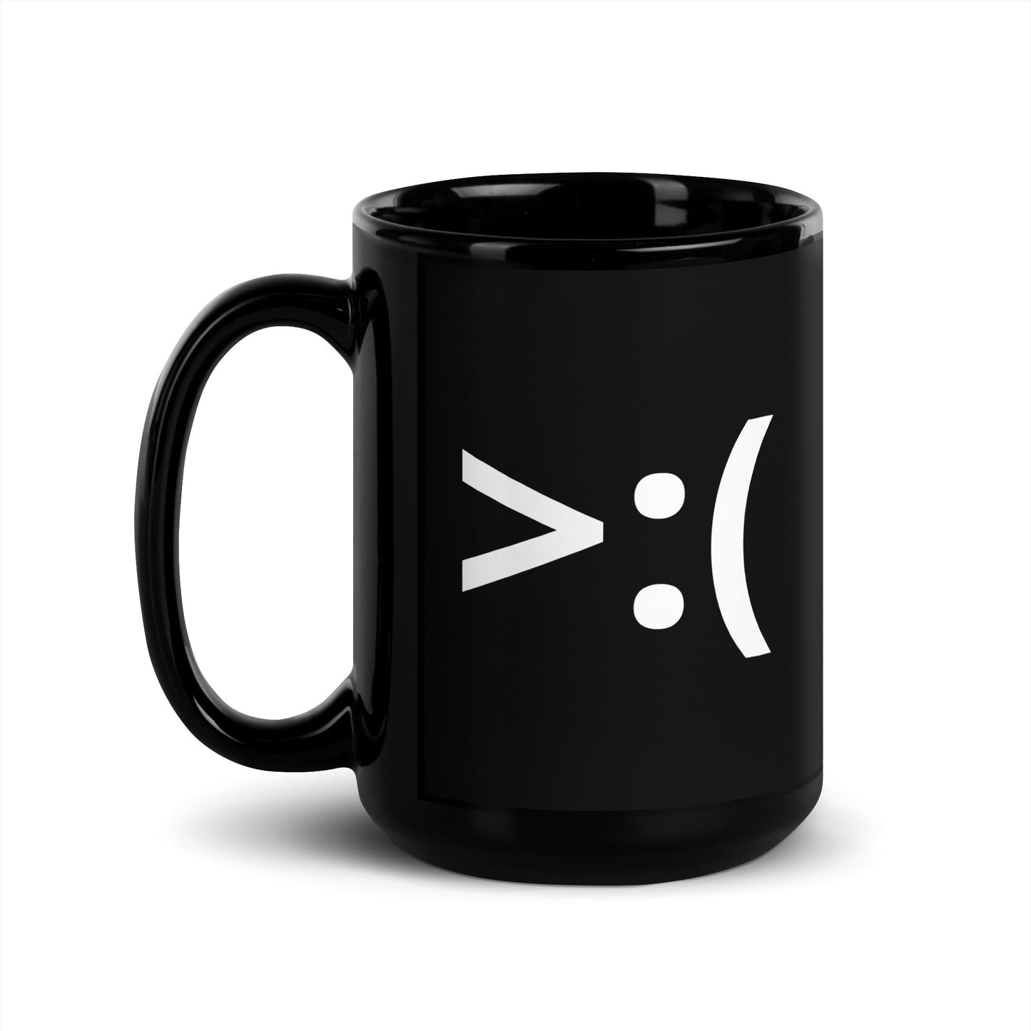 >:( | Frowning Emoji 15 oz Big Ceramic Coffee Mug and Tea Mug (left view) - Emote IRL