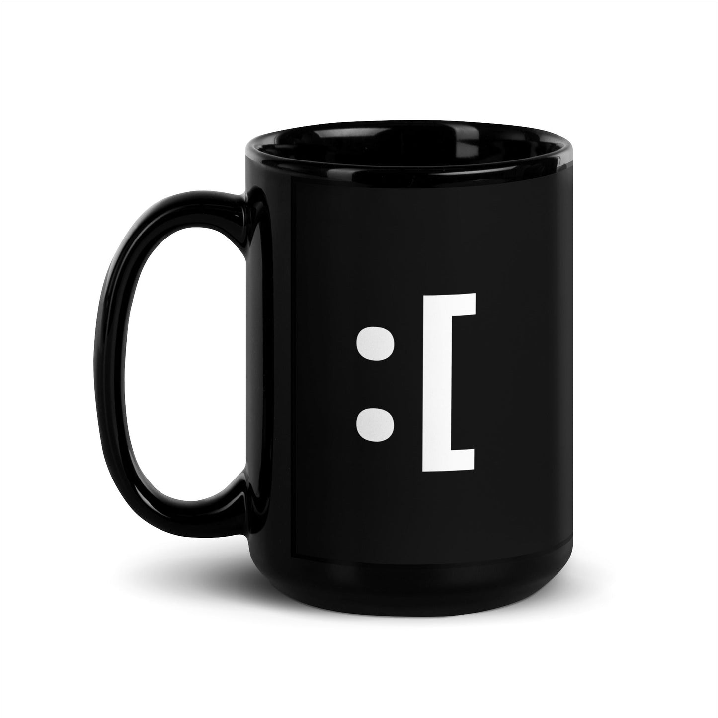 :[ | Sad Face Emoji 15 oz Big Ceramic Coffee Mug and Tea Mug (left view) - Emote IRL