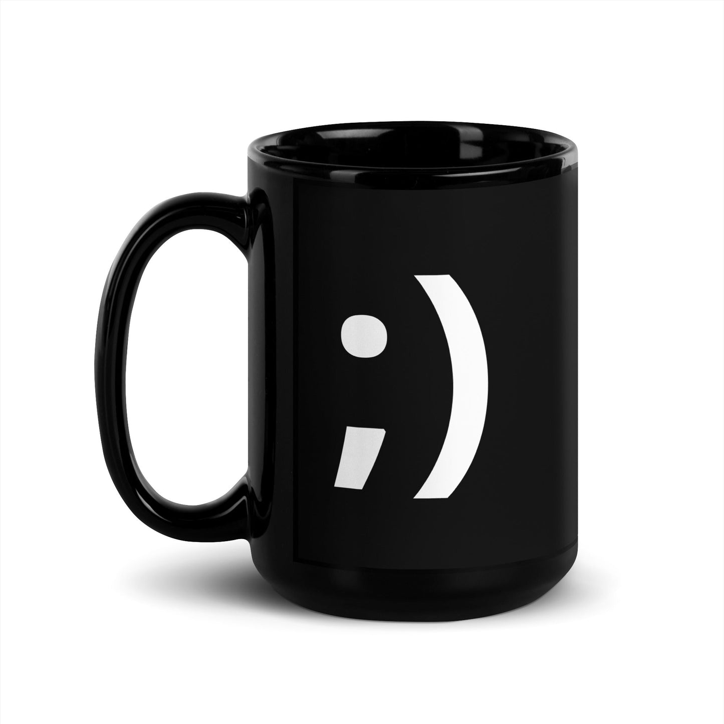 ;) | Winky Smiley Face Emoji 15 oz Big Ceramic Coffee Mug and Tea Mug (left view) - Emote IRL