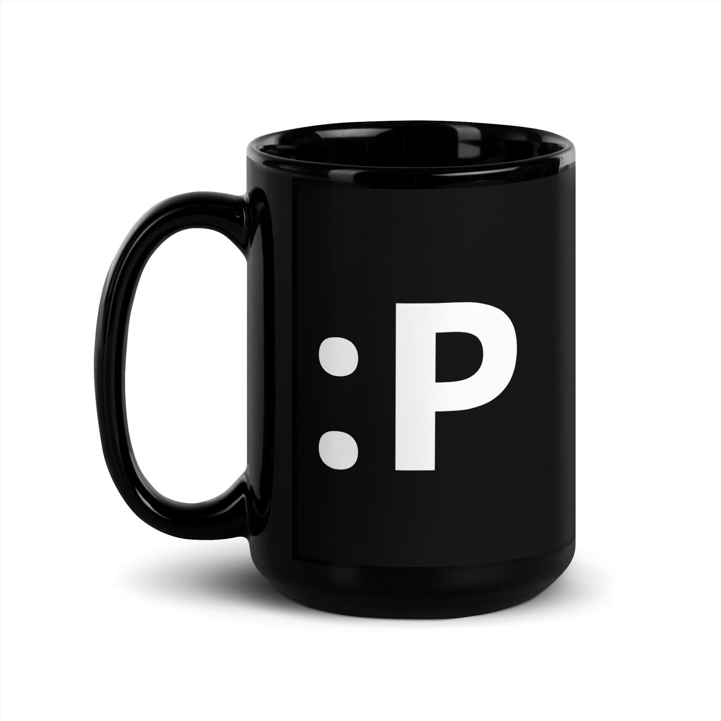 :P | Cute Playful Emoji 15 oz Big Ceramic Coffee Mug and Tea Mug (right view) - Emote IRL