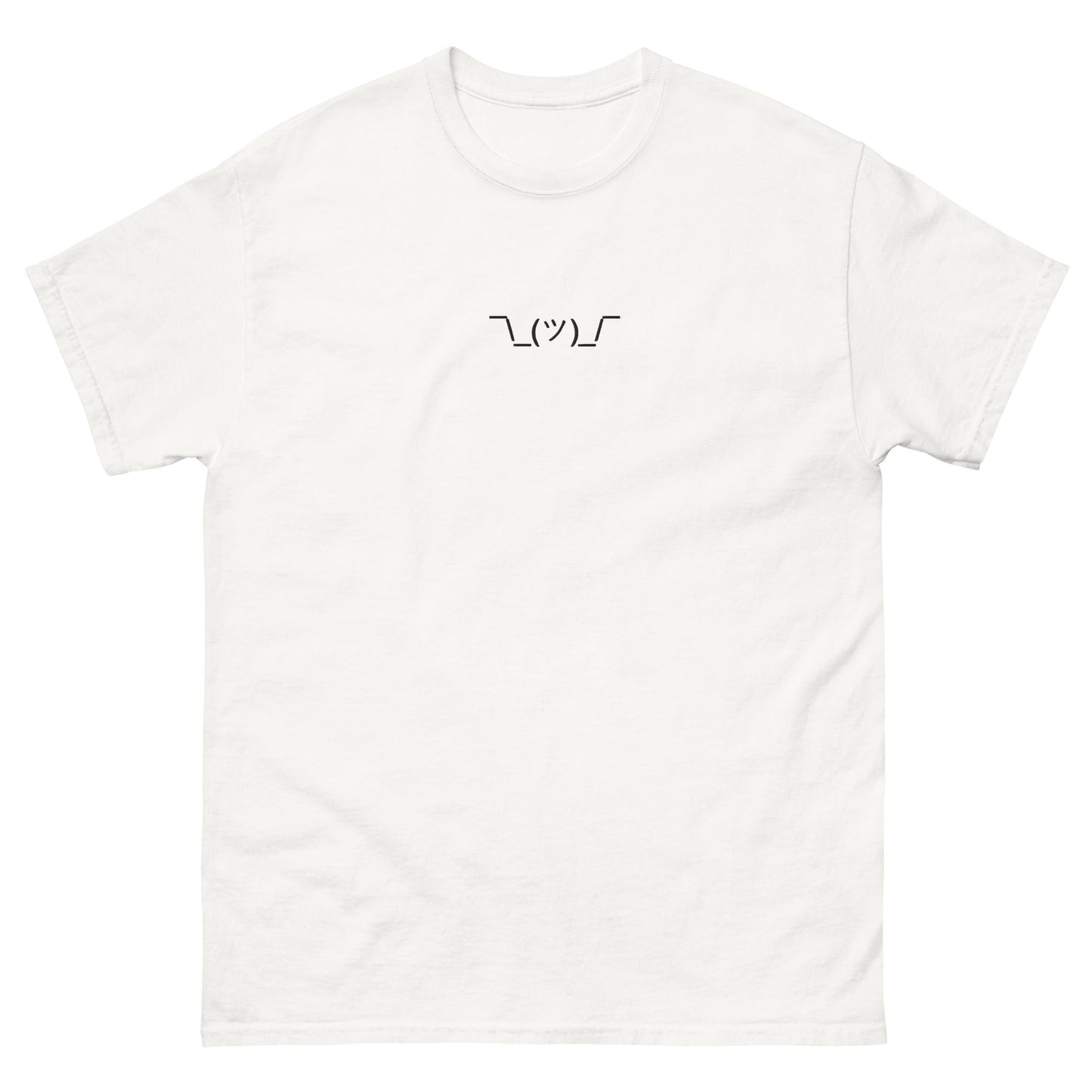 White ¯\_(ツ)_/¯ | Shrug Emote Graphic T shirt for Men and Women - Emote IRL