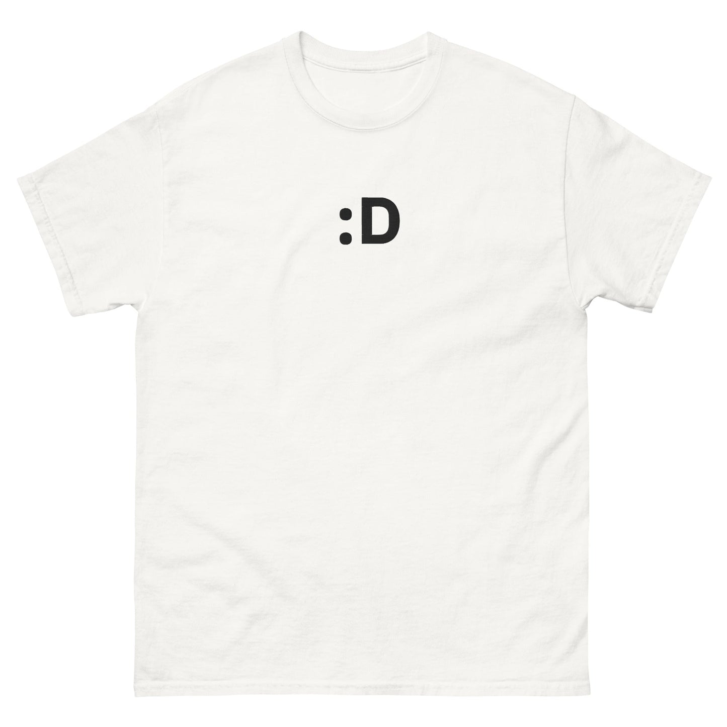 White :D | Big Smile Happy Emoji Graphic T shirt for Men and Women - Emote IRL