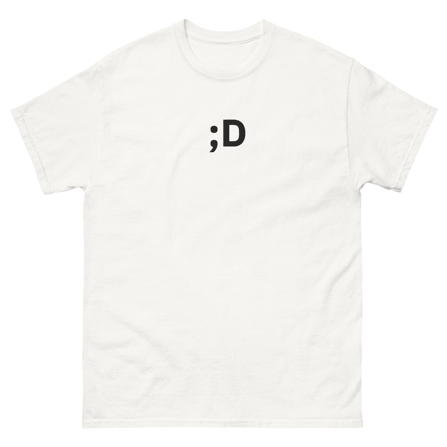 White ;D | Winky Happy Face Emoji Graphic T shirt for Men and Women - Emote IRL