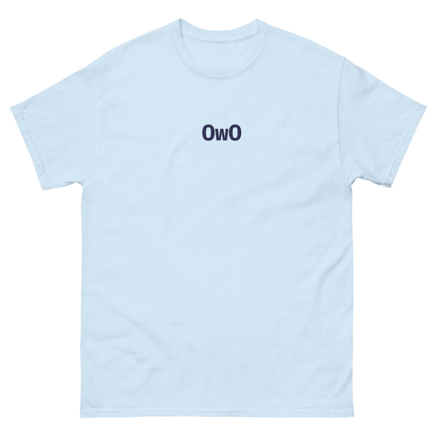 Light Blue OwO | Cute Surprised Emoticon Graphic T shirt for Men and Women - Emote IRL