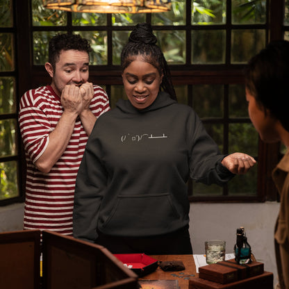 Black (ﾉ｀□´)ﾉ⌒┻━┻ | Flip the Table Emoticon Hoodie for Men and Women - Emote IRL