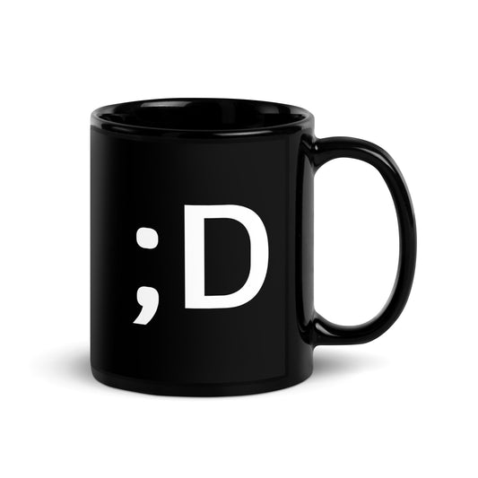 11 oz ;D | Winky Happy Face Emoji Ceramic Coffee Mug - Emote IRL