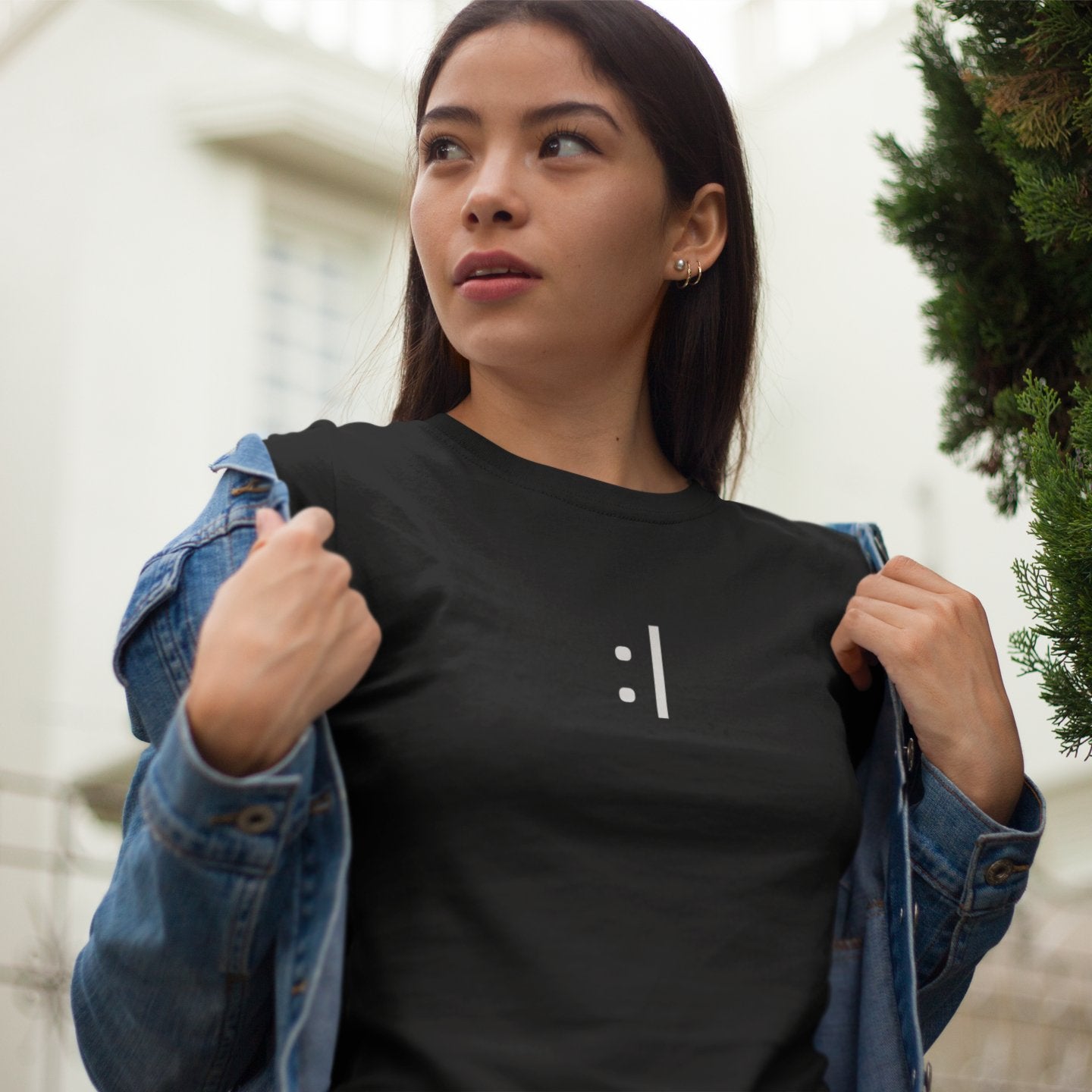 Black :| | Bored Emoji Graphic T shirt for Men and Women - Emote IRL
