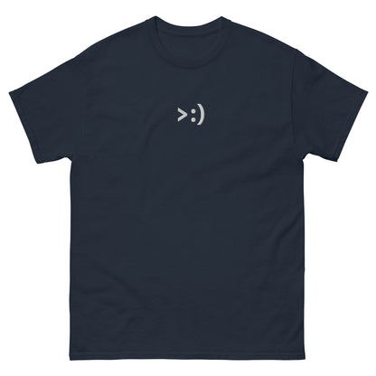 >:) | Evil Eyebrow Emoji Graphic T shirt for Men and Women