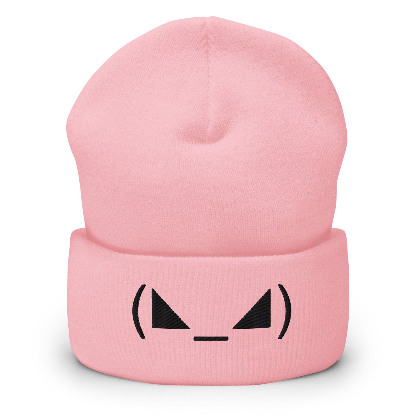 Baby Pink (◣_◢) | Evil Emote Embroidery Design Beanie for Men and Women - Emote IRL