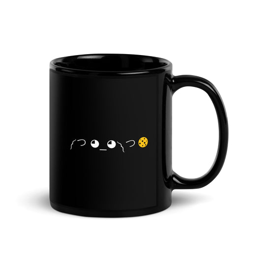 ༼ つ ◕_◕ ༽つ🍪 | Cookie Gib Emoticon Textart 11 oz Ceramic Coffee Mug and Tea Mug (right view) - Emote IRL