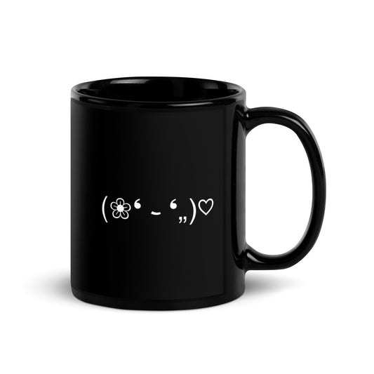 (❀❛ ֊ ❛„)♡ | Cute Flower Emoticon Textart 11 oz Ceramic Coffee Mug and Tea Mug (right view) - Emote IRL