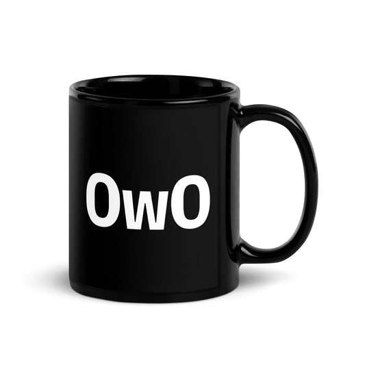 OwO | Cute Surprised Emoticon 11 oz Ceramic Coffee Mug and Tea Mug (right view) - Emote IRL