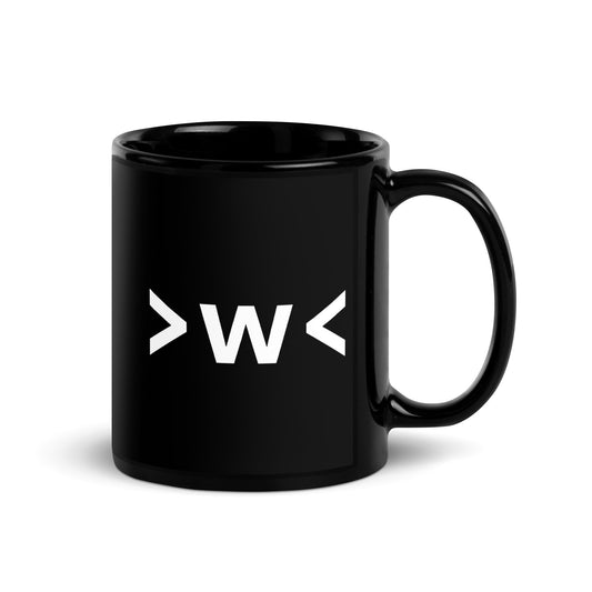 >w< | Cute and Shy Emoji 11 oz Ceramic Coffee Mug and Tea Mug (right view) - Emote IRL