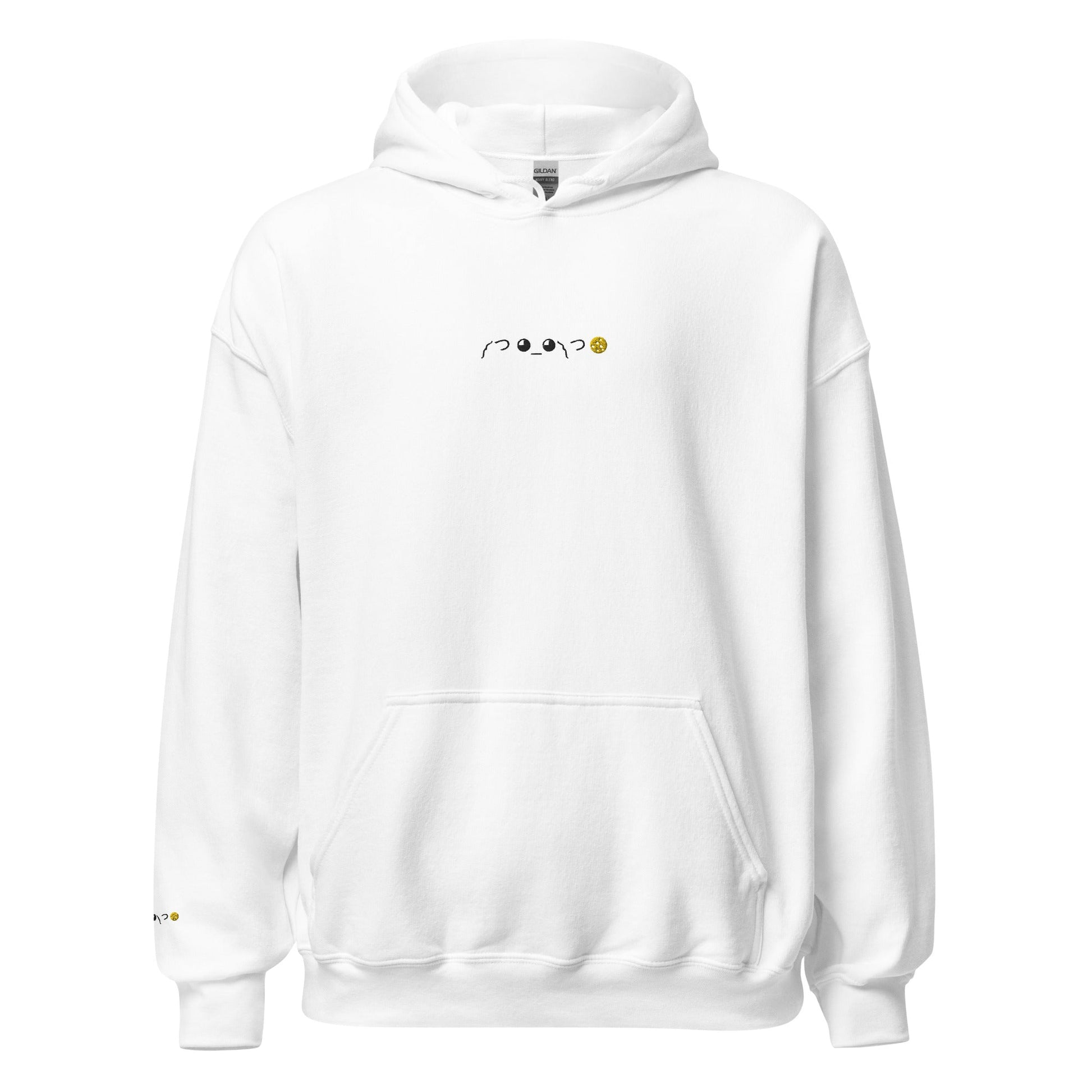 White ༼ つ ◕_◕ ༽つ🍪 | Cookie Gib Emoticon Graphic Hoodie for Men and Women - Emote IRL