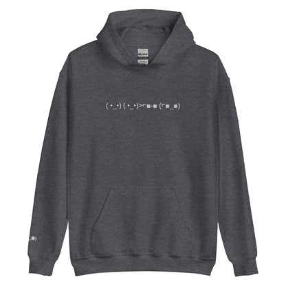 Dark Heather ( •_•) ( •_•)>⌐■-■ (⌐■_■) | "Deal With It" Emoticon Graphic Hoodie for Men and Women - Emote IRL