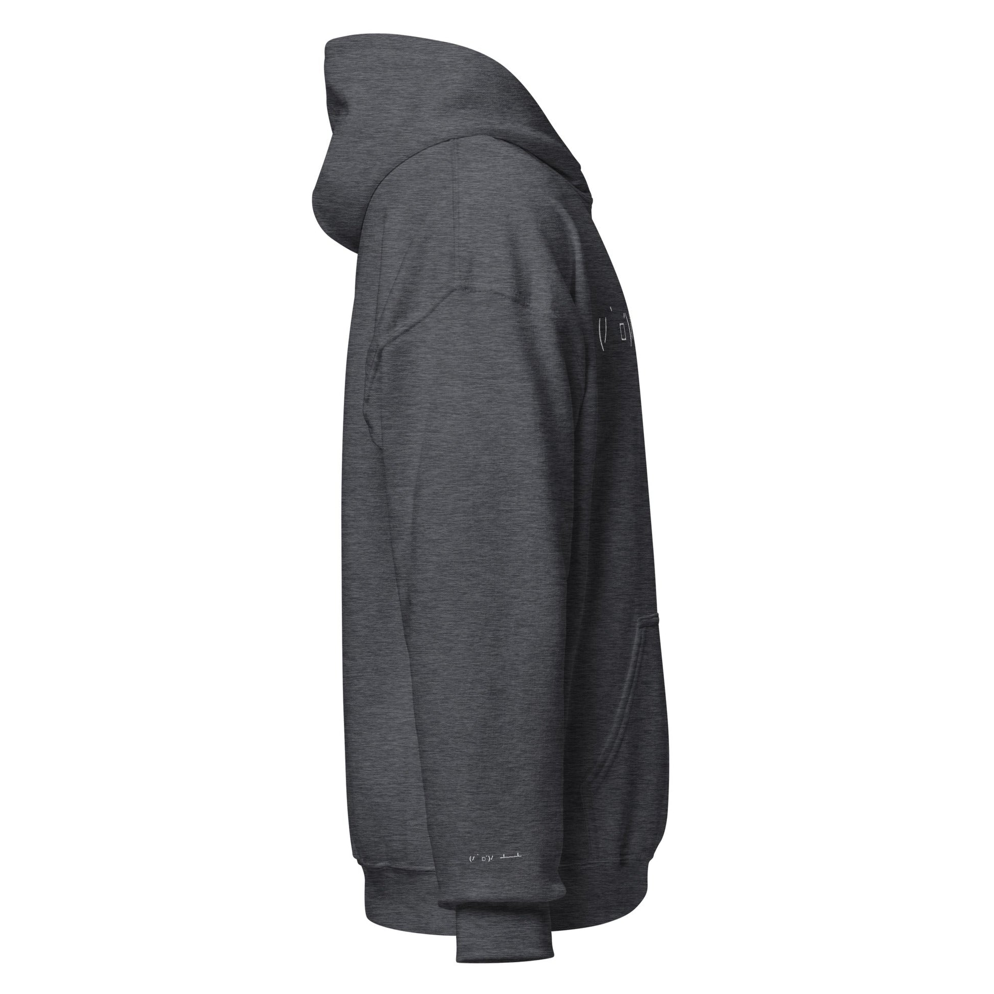 Dark Heather (ﾉ｀□´)ﾉ⌒┻━┻ | Flip the Table Emoticon Hoodie for Men and Women - Emote IRL