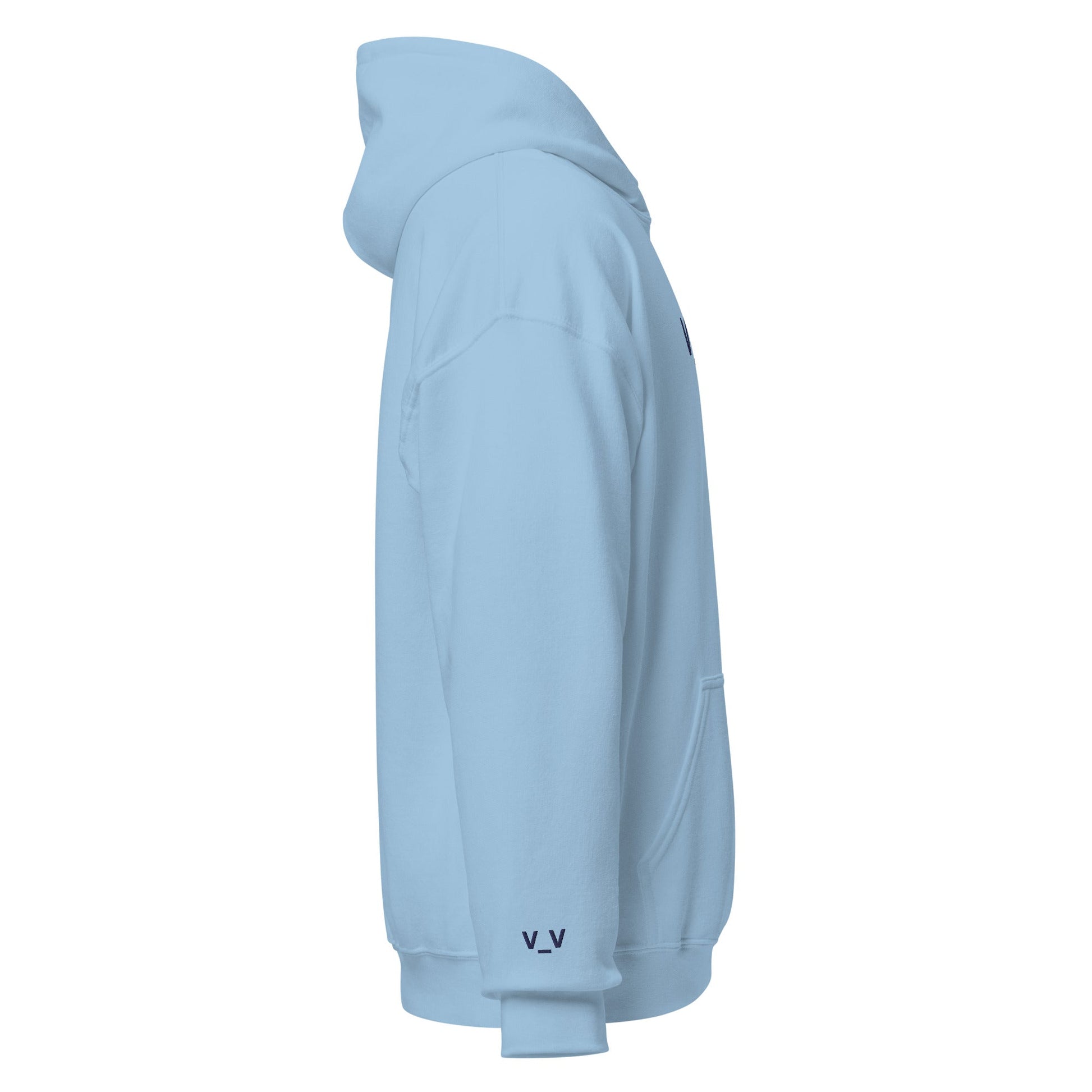 Light Blue V_V | Sleepy Emoji Graphic Hoodie for Men and Women - Emote IRL