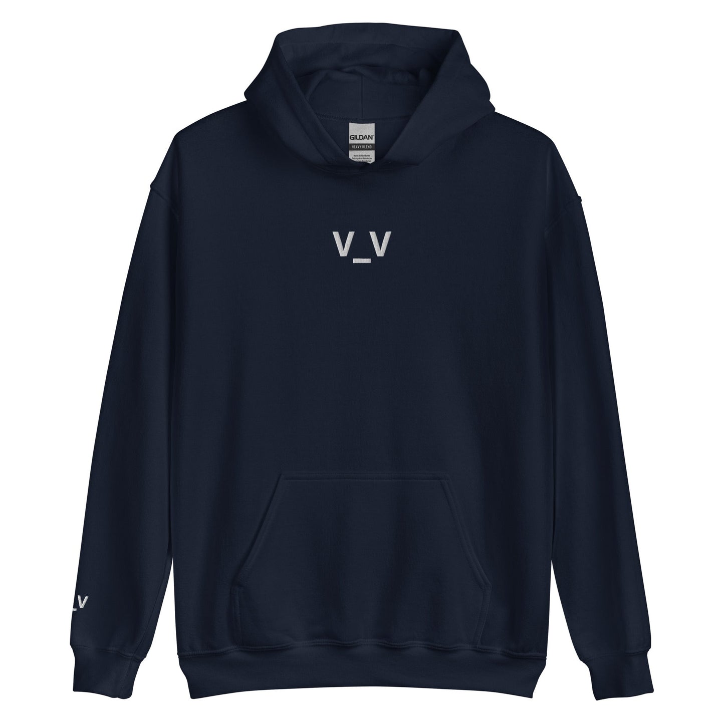 Navy V_V | Sleepy Emoji Graphic Hoodie for Men and Women - Emote IRL