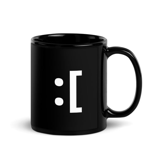 :[ | Sad Face Emoji 11 oz Ceramic Coffee Mug and Tea Mug (right view) - Emote IRL