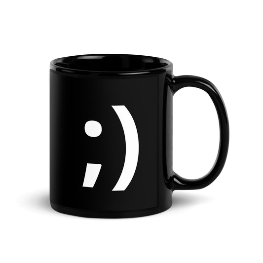 ;) | Winky Smiley Face Emoji 11 oz Ceramic Coffee Mug and Tea Mug (right view) - Emote IRL
