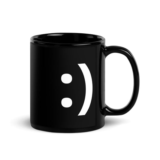 :) | Happy Smiley Emoji 11 oz Ceramic Coffee Mug and Tea Mug (right view) - Emote IRL
