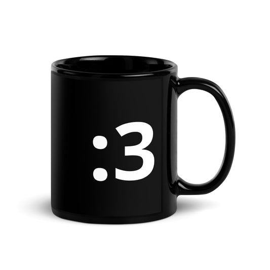 :3 | Cute Playful Emoji 11 oz Ceramic Coffee Mug and Tea Mug (right view) - Emote IRL