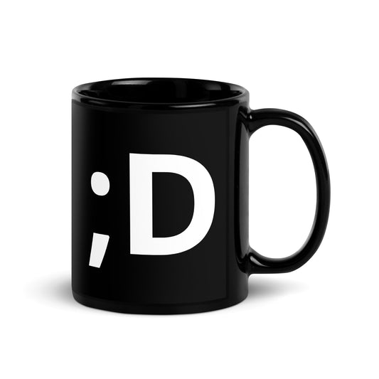 ;D | Winky Happy Face Emoji 11 oz Big Ceramic Coffee Mug and Tea Mug (right view) - Emote IRL