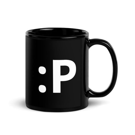 :P | Cute Playful Emoji 11 oz Ceramic Coffee Mug and Tea Mug (right view) - Emote IRL