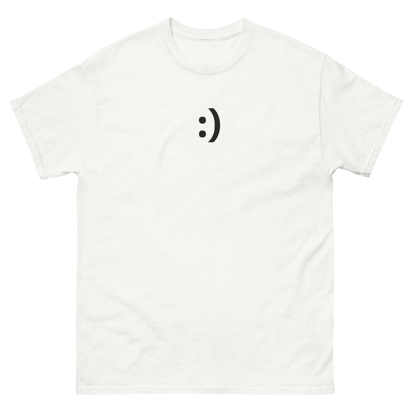 White :) | Happy Smiley Emoji Graphic T shirt for Men and Women - Emote IRL