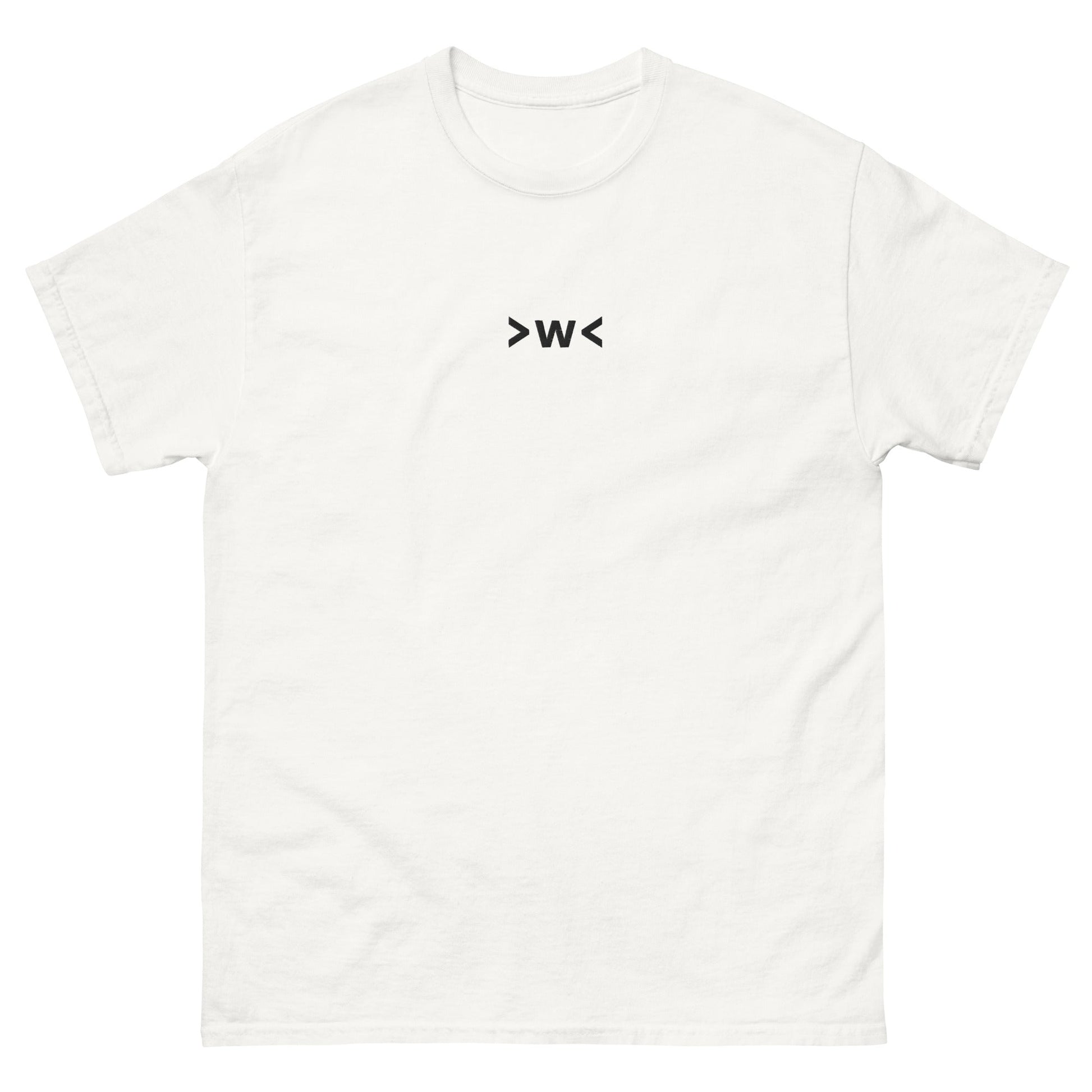 White >w< | Cute and Shy Emoji Graphic T shirt for Men and Women - Emote IRL